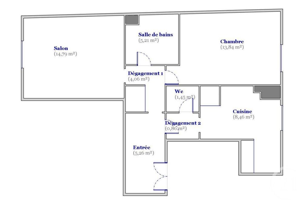 COLOMBES CENTRE-VILLE 2 PIÈCES 53,93 M² 3 ÉTAGE AVEC ....