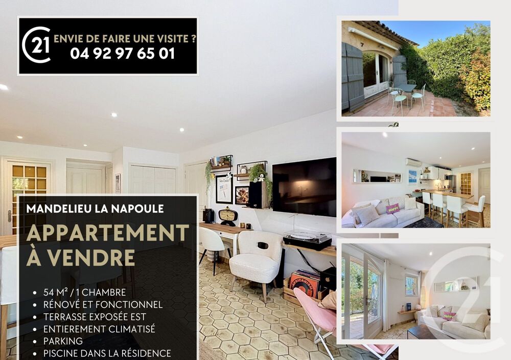 MANDELIEU Bords de Siagne 3P + Chambre et chambre cabi....