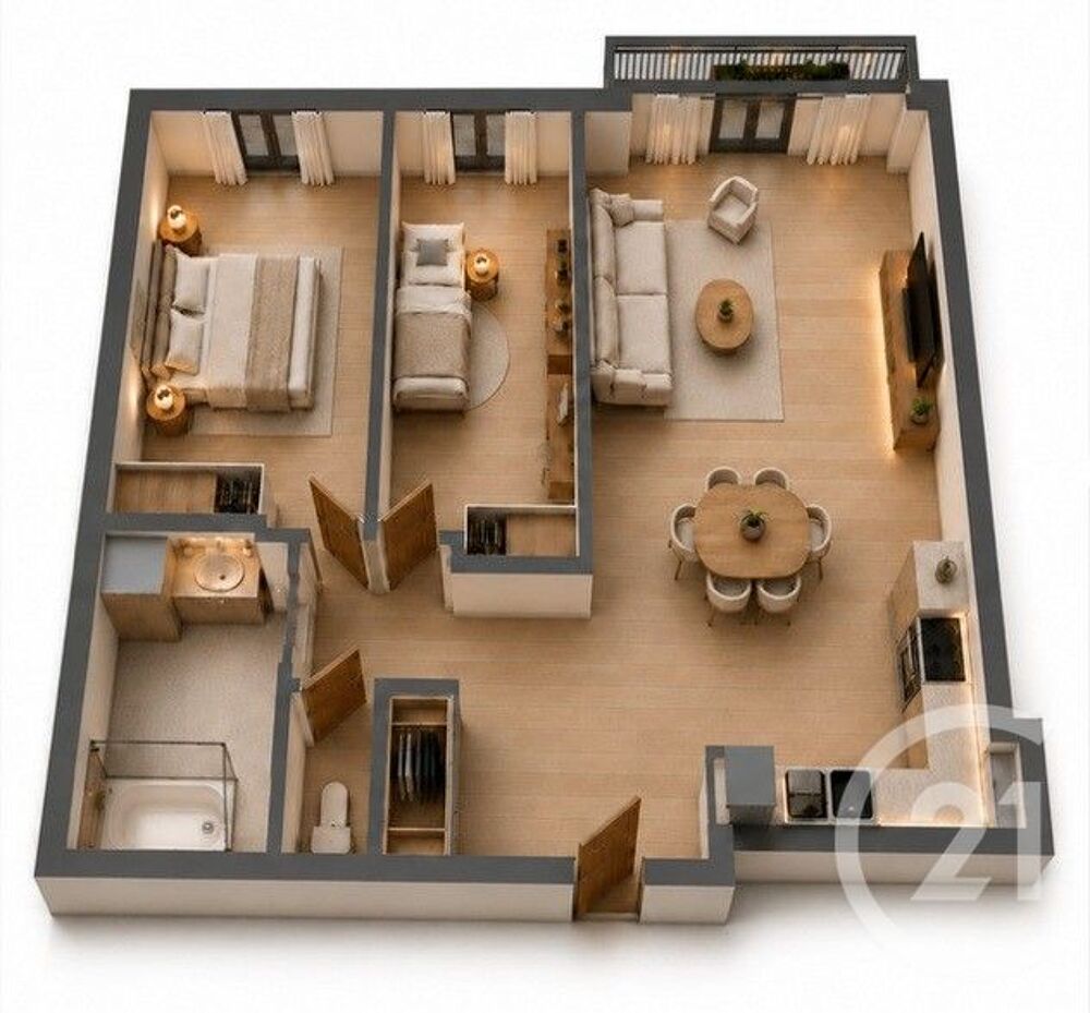 vente Appartement - 3 pièce(s) - 63 m² Thiais (94320)