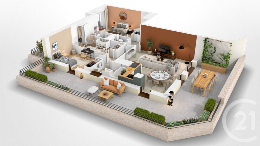 SAINT PRIEST Superbe appartement type 3, 2 chambres, esp....