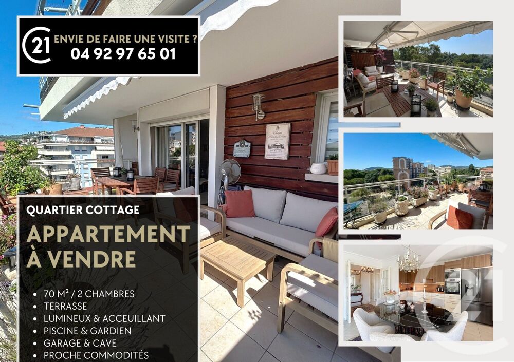 vente Appartement - 3 pièce(s) - 70 m² Mandelieu-la-Napoule (06210)