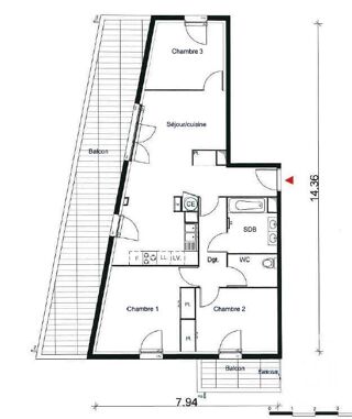  Appartement à vendre 4 pièces 107 m²
