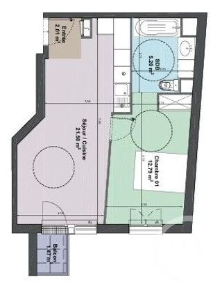  Appartement à vendre 2 pièces 41 m²