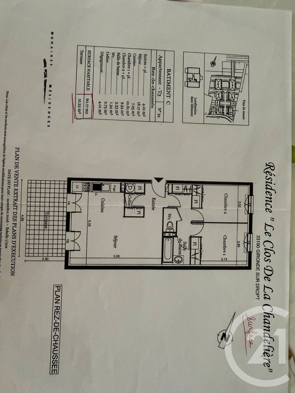 vente Appartement - 3 pièce(s) - 60 m² Gironde-sur-Dropt (33190)