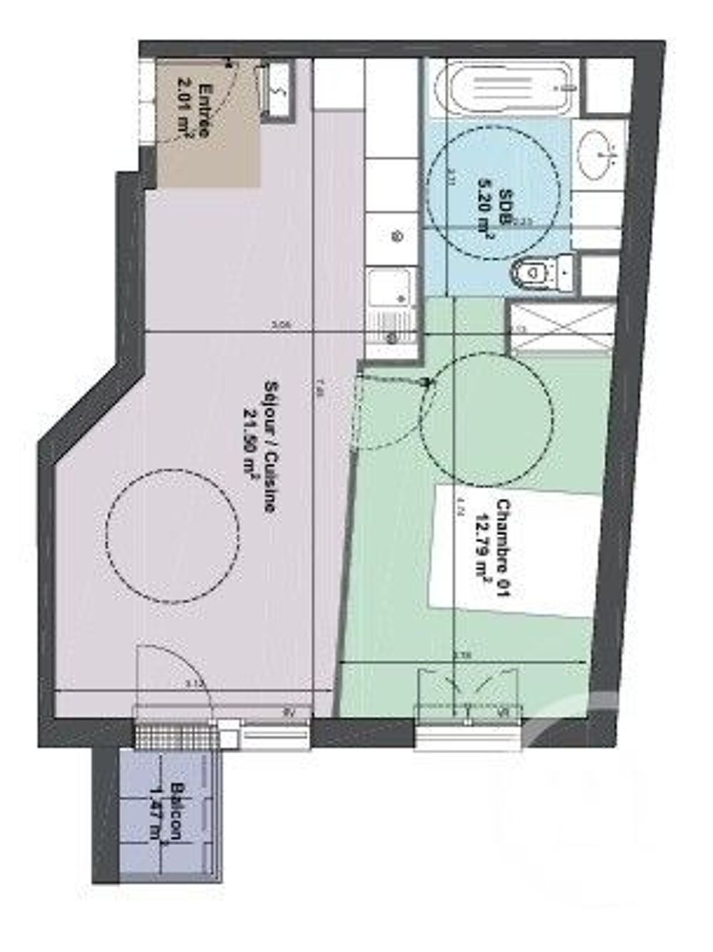 vente Appartement - 2 pièce(s) - 41 m² Thiais (94320)