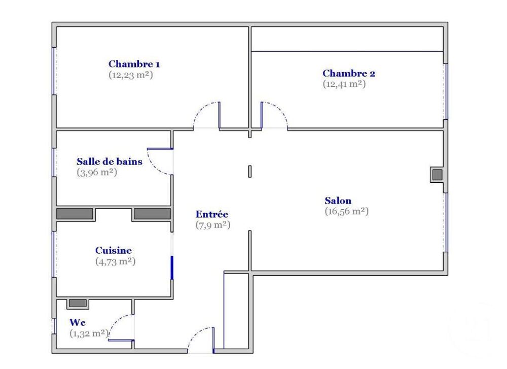 vente Appartement - 3 pièce(s) - 57 m² Colombes (92700)