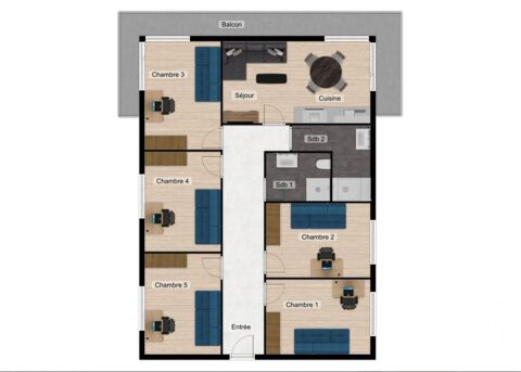  Appartement � louer 6 pi�ces 125 m� Grenoble