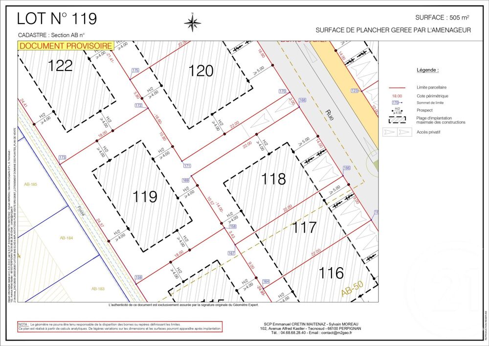 vente Terrain - 505 m² Latour-Bas-Elne (66200)