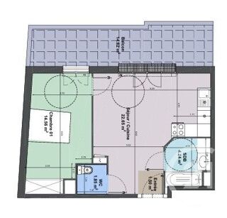  Appartement à vendre 2 pièces 44 m²