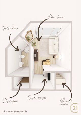  Appartement � louer 1 pi�ce 18 m�