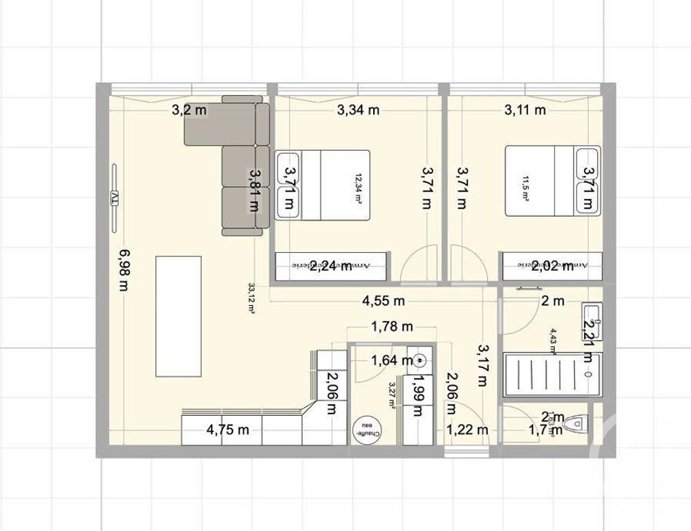 vente Appartement - 3 pièce(s) - 70 m² Morez (39400)