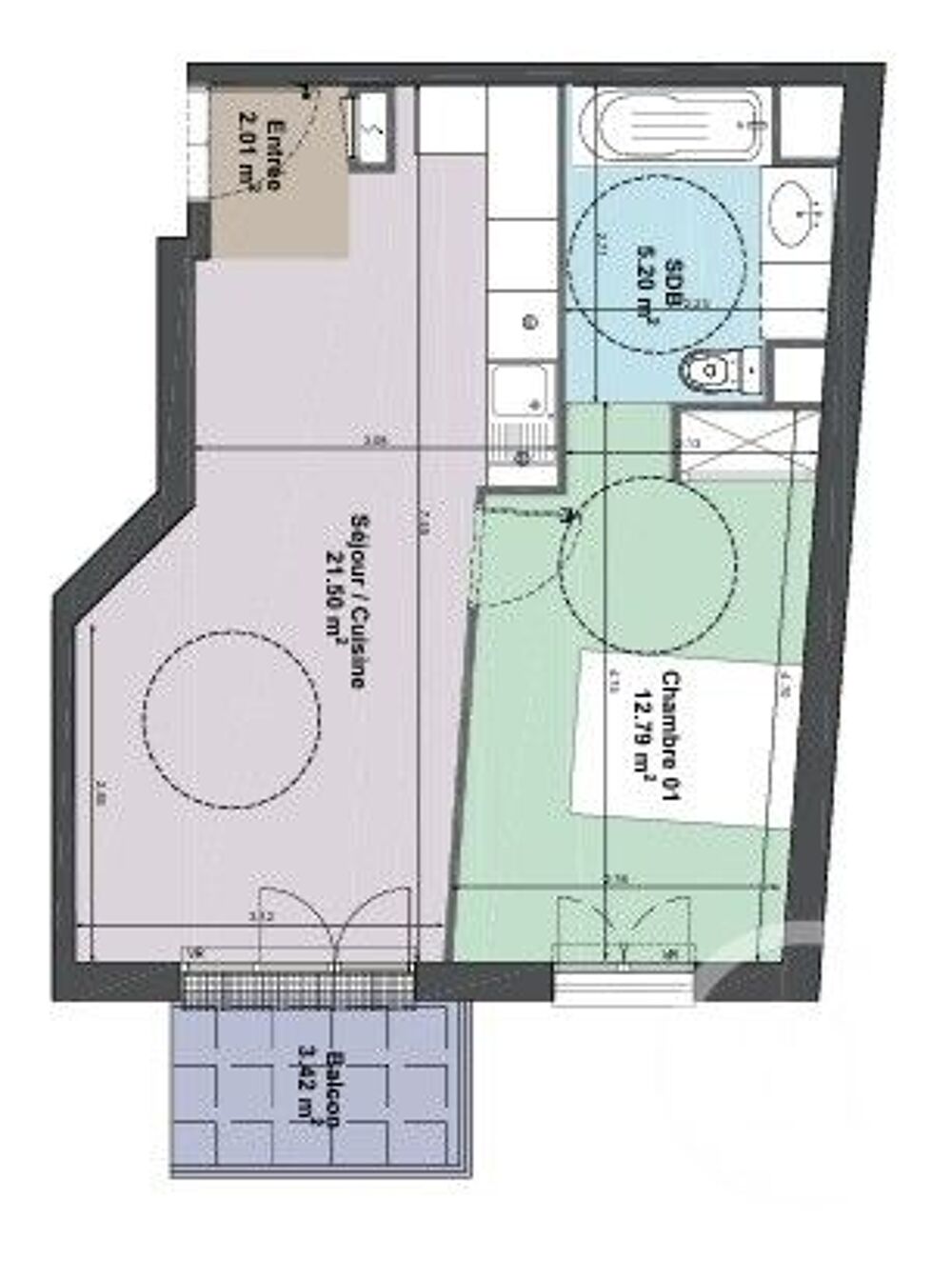 vente Appartement - 2 pièce(s) - 41 m² Thiais (94320)