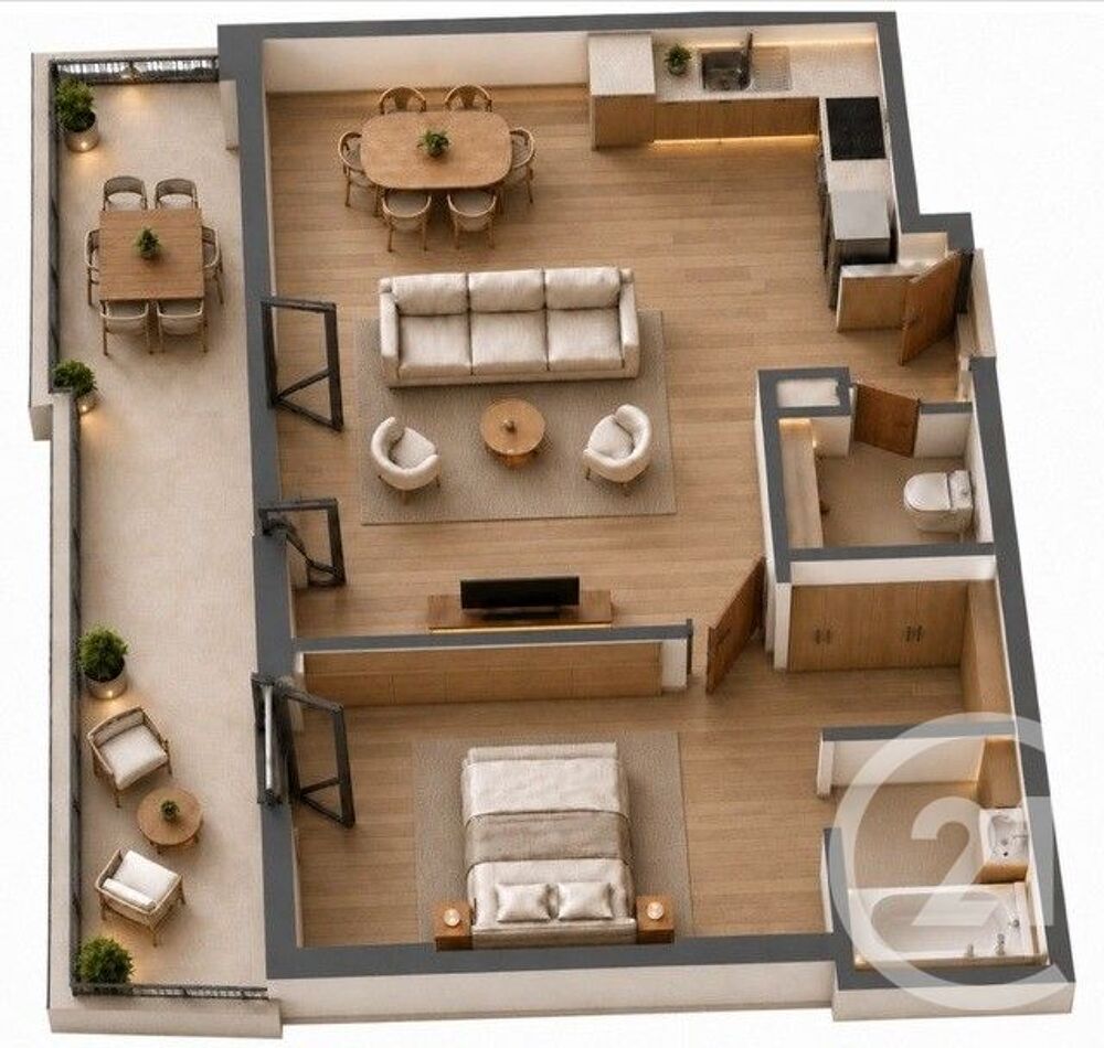 vente Appartement - 2 pièce(s) - 44 m² Thiais (94320)