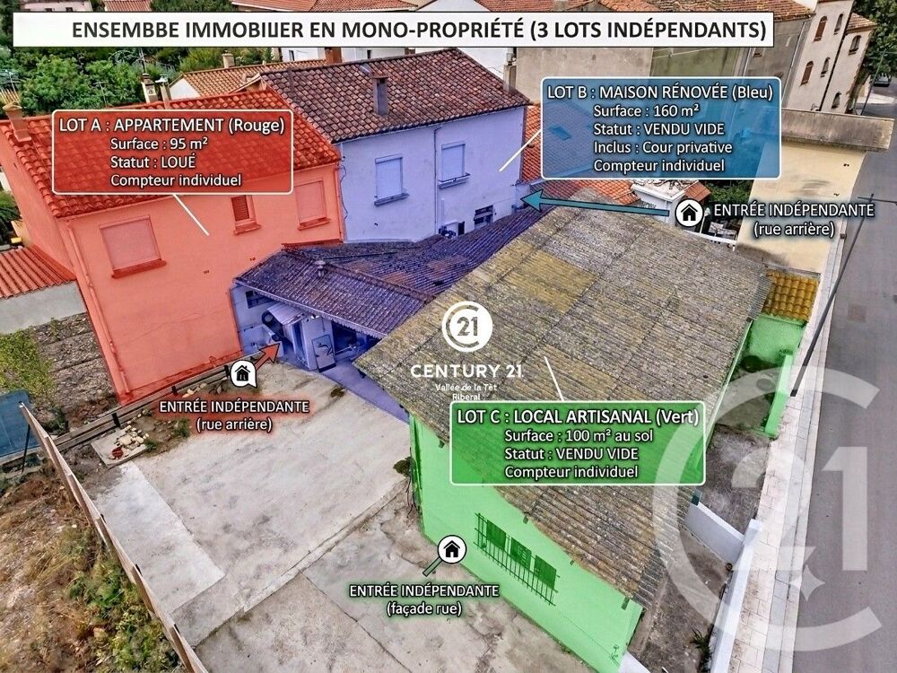 vente Maison - 5 pièce(s) - 334 m² Saint-Estève (66240)