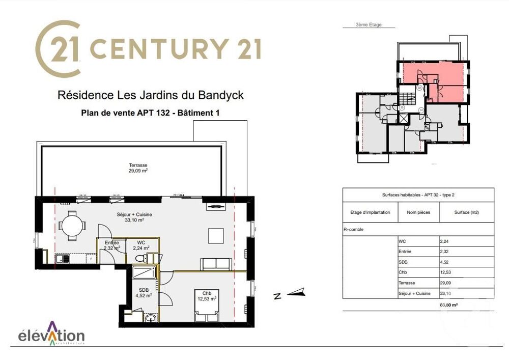vente Appartement - 2 pièce(s) - 55 m² Marck (62730)