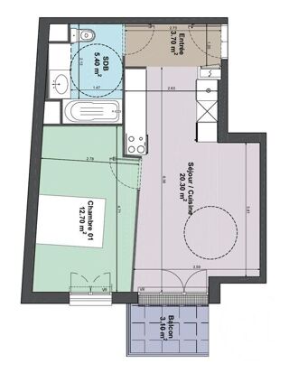  Appartement à vendre 2 pièces 42 m²