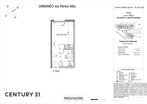   Vente Appartement Appartement - 1 pi�ce(s) - 18 m�