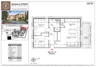  Appartement � vendre 3 pi�ces 59 m�