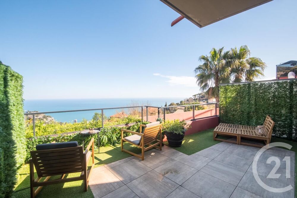 Superbe grand 2 pièces, La Turbie, avec terrasse vue mer....