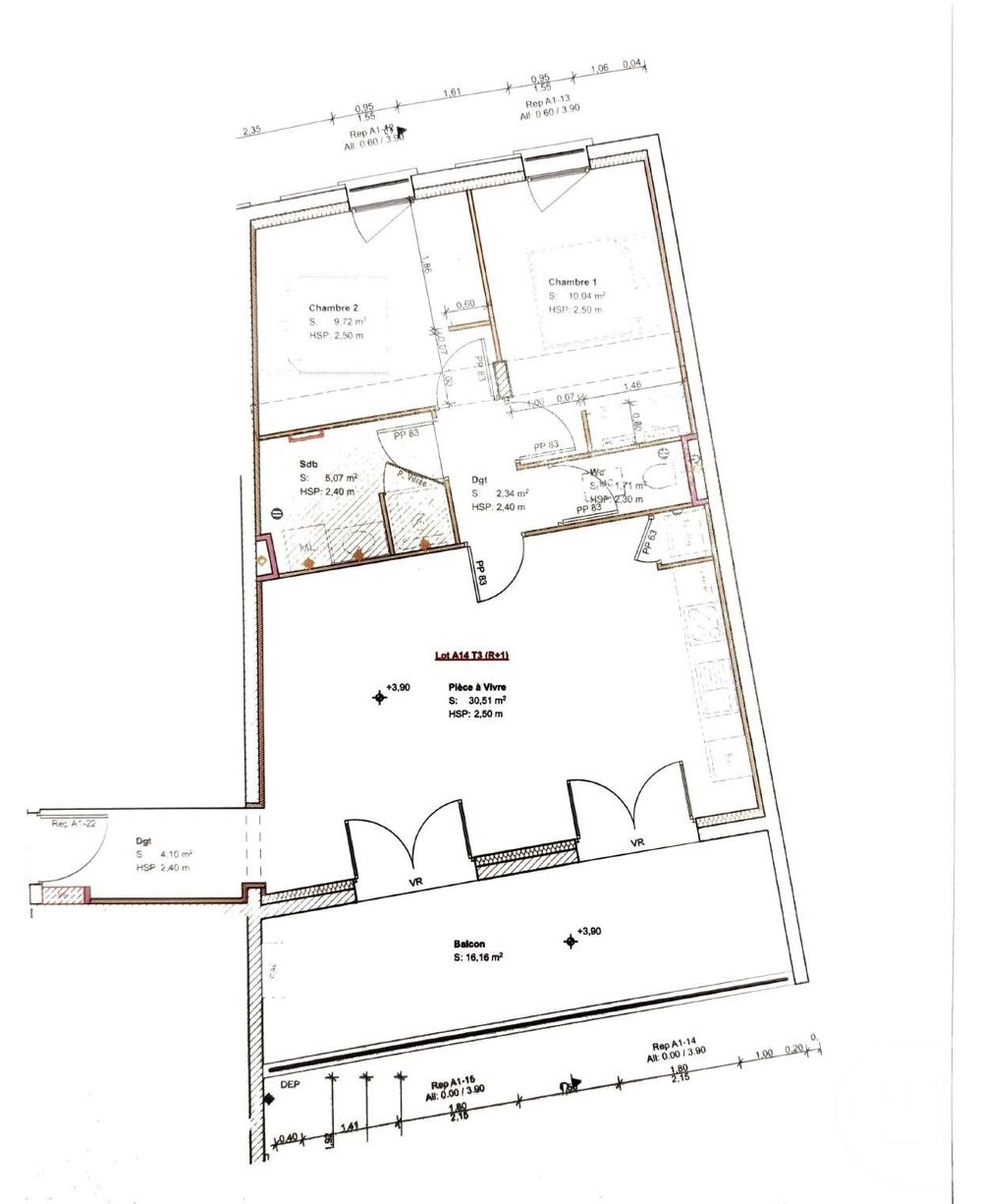 vente Appartement - 3 pièce(s) - 62 m² Septème (38780)