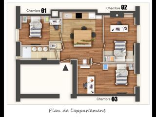  Colocation � louer 4 pi�ces 60 m�