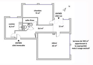  Appartement � vendre 2 pi�ces 70 m�