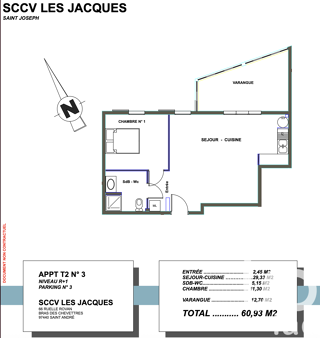  Appartement � vendre 2 pi�ces 61 m�