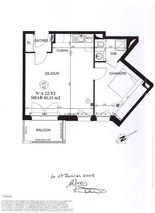  Appartement  vendre 2 pices 41 m