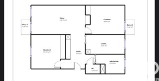  Appartement � vendre 3 pi�ces 55 m�