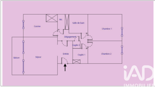  Appartement � vendre 3 pi�ces 57 m�