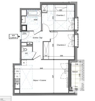  Appartement � vendre 3 pi�ces 62 m�