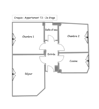  Appartement � vendre 3 pi�ces 50 m�