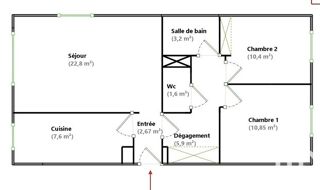  Appartement � vendre 3 pi�ces 65 m�