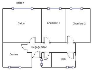  Appartement � vendre 3 pi�ces 55 m�