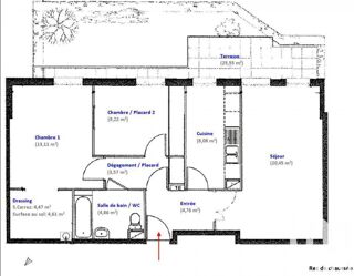  Appartement � vendre 3 pi�ces 69 m�