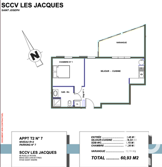  Appartement � vendre 2 pi�ces 61 m�