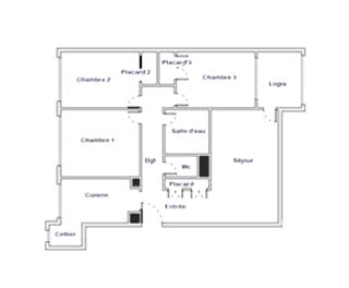  Appartement  vendre 4 pices 74 m