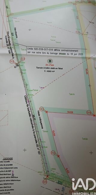  Terrain � vendre 1050 m�