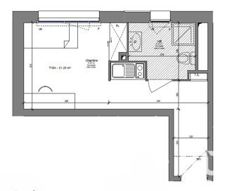  Appartement  vendre 1 pice 22 m