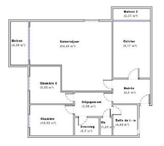  Appartement � vendre 3 pi�ces 71 m�