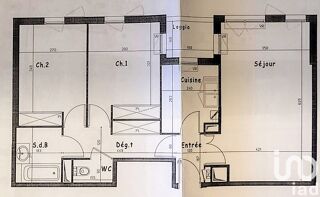  Appartement  vendre 3 pices 65 m