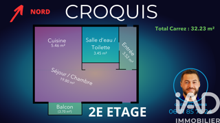  Appartement � vendre 1 pi�ce 32 m�