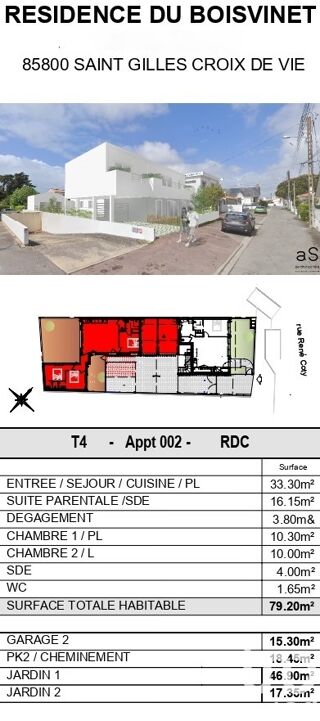  Appartement  vendre 4 pices 79 m