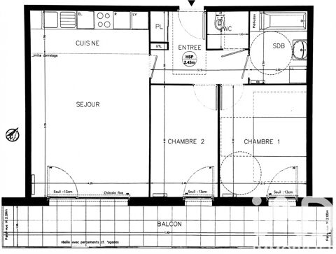  Appartement � louer 3 pi�ces 64 m�