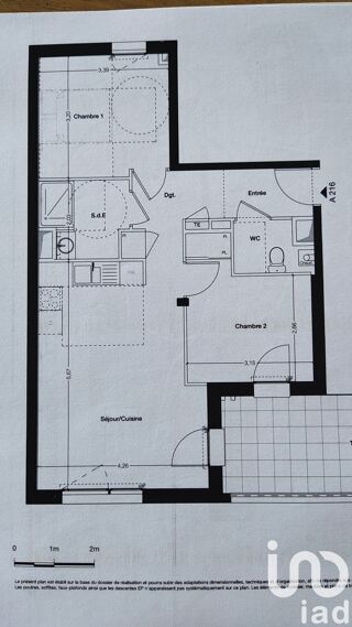  Appartement  vendre 3 pices 56 m