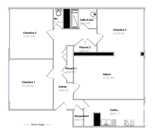  Appartement � vendre 4 pi�ces 78 m�