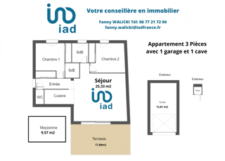  Appartement � vendre 3 pi�ces 60 m�