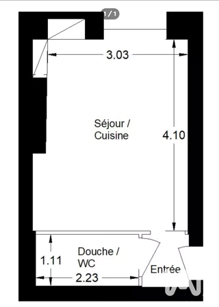  Appartement  vendre 1 pice 17 m