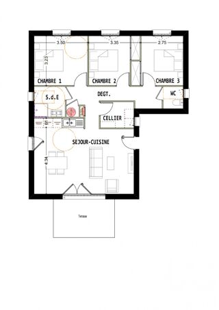  Maison � vendre 4 pi�ces 81 m�