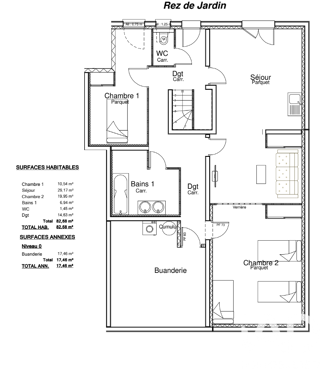  Appartement � vendre 4 pi�ces 83 m�